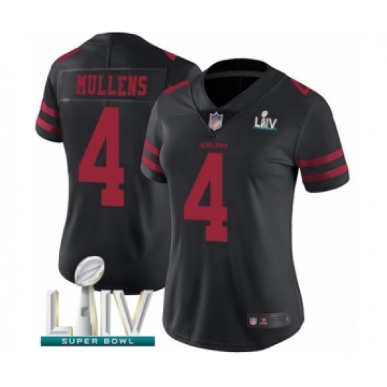 Women's San Francisco 49ers 4 Nick Mullens Black Vapor Untouchable Limited Player Super Bowl LIV Bound Football Jersey