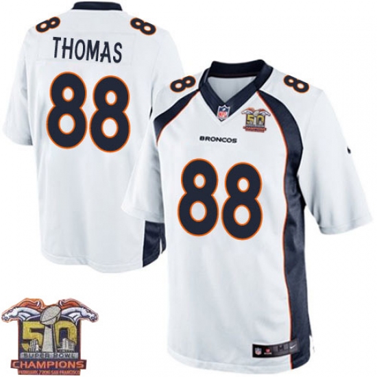 Youth Nike Denver Broncos 88 Demaryius Thomas Elite White Super Bowl 50 Champions NFL Jersey