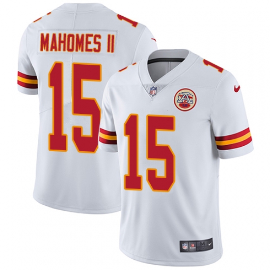Youth Nike Kansas City Chiefs 15 Patrick Mahomes II White Vapor Untouchable Limited Player NFL Jersey