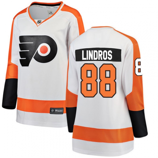 Women's Philadelphia Flyers 88 Eric Lindros Fanatics Branded White Away Breakaway NHL Jersey
