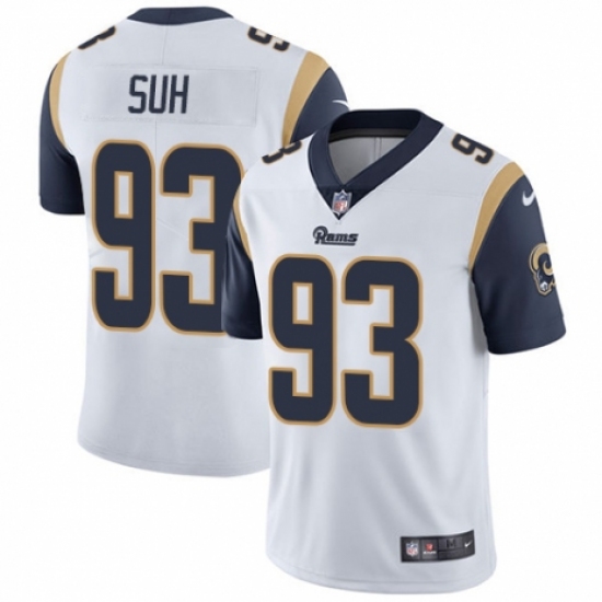Men's Nike Los Angeles Rams 93 Ndamukong Suh White Vapor Untouchable Limited Player NFL Jersey
