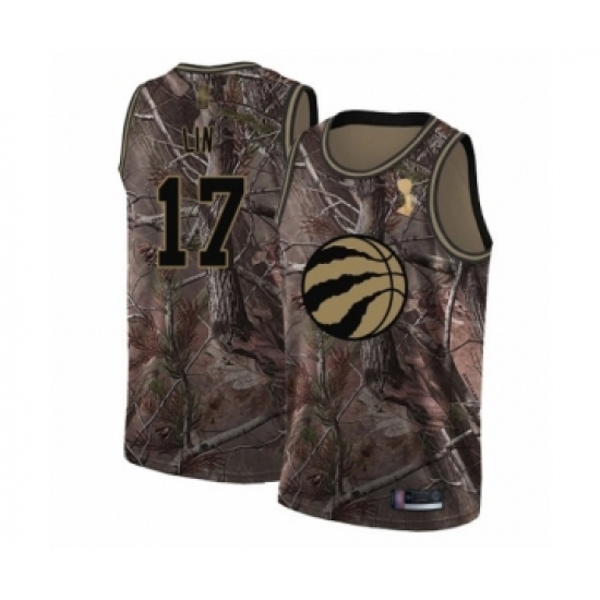 Men's Toronto Raptors 17 Jeremy Lin Swingman Camo Realtree Collection 2019 Basketball Finals Champions Jersey
