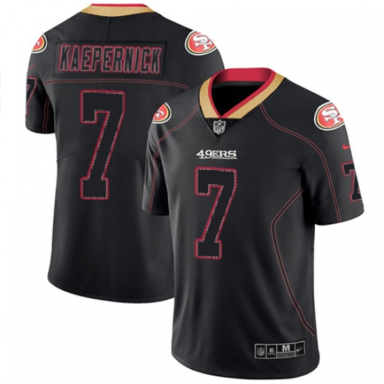 Men's Nike San Francisco 49ers 7 Colin Kaepernick Limited Lights Out Black Rush NFL Jersey