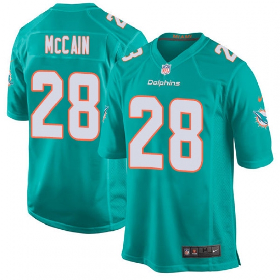 Men's Nike Miami Dolphins 28 Bobby McCain Game Aqua Green Team Color NFL Jersey