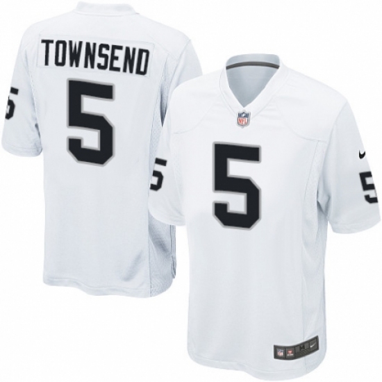 Men's Nike Oakland Raiders 5 Johnny Townsend Game White NFL Jersey