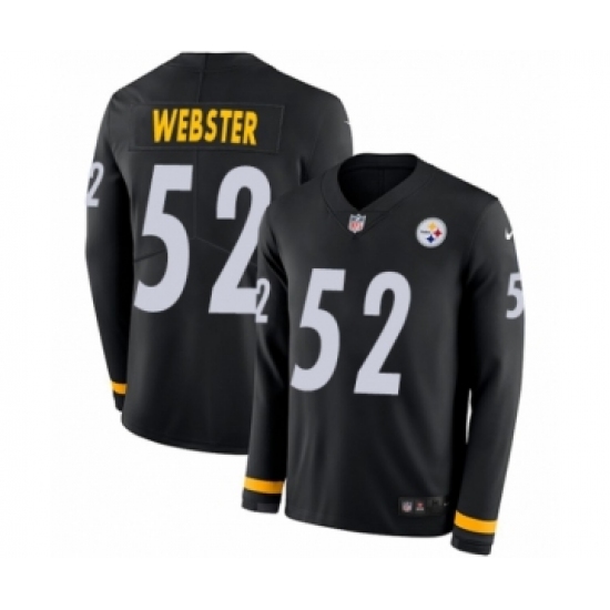 Youth Nike Pittsburgh Steelers 52 Mike Webster Limited Black Therma Long Sleeve NFL Jersey