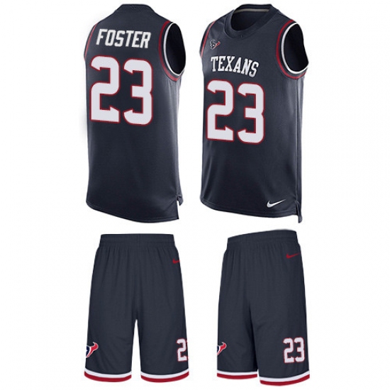 Men's Nike Houston Texans 23 Arian Foster Limited Navy Blue Tank Top Suit NFL Jersey