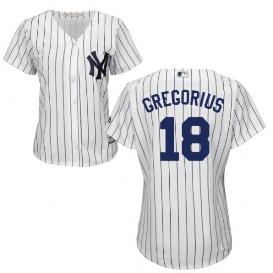 Women's Majestic New York Yankees 18 Didi Gregorius Replica White Home MLB Jersey