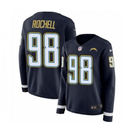 Women's Nike Los Angeles Chargers 98 Isaac Rochell Limited Navy Blue Therma Long Sleeve NFL Jersey
