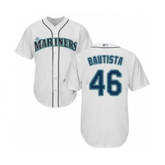 Youth Seattle Mariners 46 Gerson Bautista Authentic White Home Cool Base Baseball Player Jersey