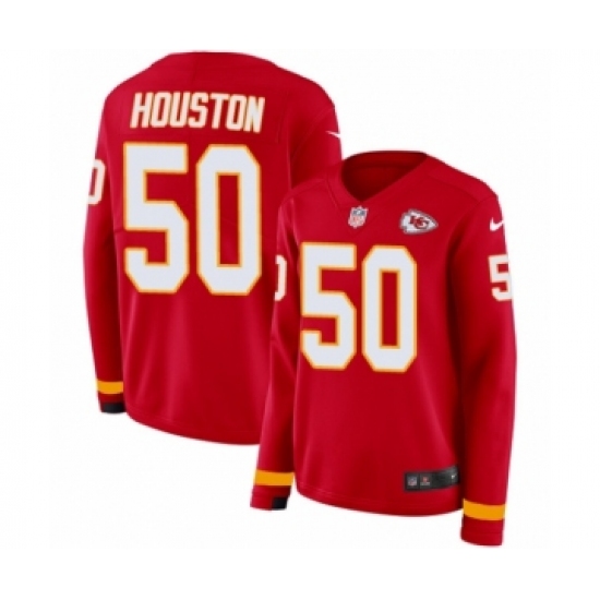 Women's Nike Kansas City Chiefs 50 Justin Houston Limited Red Therma Long Sleeve NFL Jersey