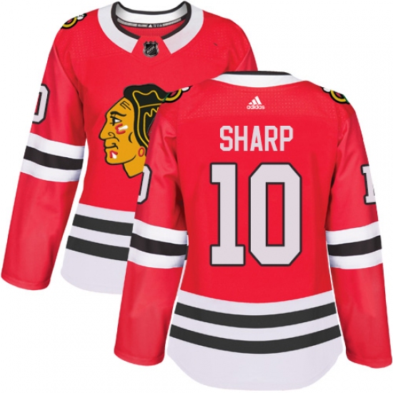 Women's Adidas Chicago Blackhawks 10 Patrick Sharp Authentic Red Home NHL Jersey