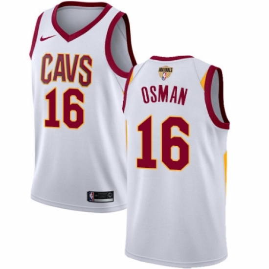 Men's Nike Cleveland Cavaliers 16 Cedi Osman Swingman White 2018 NBA Finals Bound NBA Jersey - Association Edition