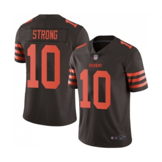 Youth Cleveland Browns 10 Jaelen Strong Limited Brown Rush Vapor Untouchable Football Jersey