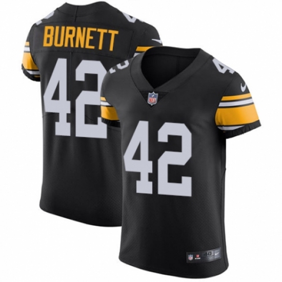 Men's Nike Pittsburgh Steelers 42 Morgan Burnett Black Alternate Vapor Untouchable Elite Player NFL Jersey