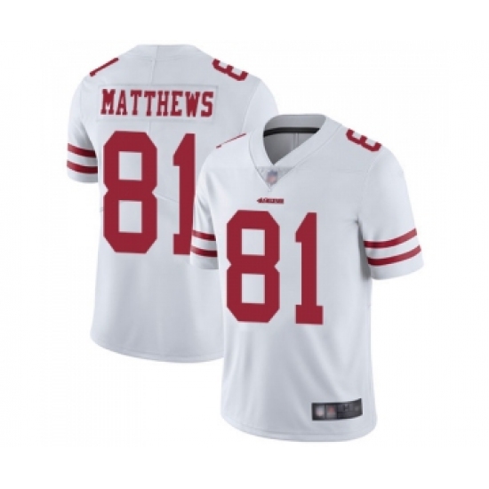Men's San Francisco 49ers 81 Jordan Matthews White Vapor Untouchable Limited Player Football Jersey