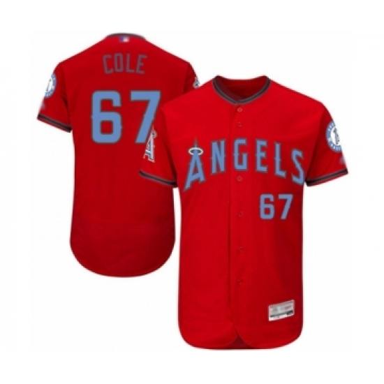 Men's Los Angeles Angels of Anaheim 67 Taylor Cole Authentic Red 2016 Father's Day Fashion Flex Base Baseball Player Jersey
