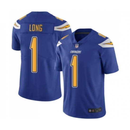 Men's Los Angeles Chargers 1 Ty Long Limited Electric Blue Rush Vapor Untouchable Football Jersey