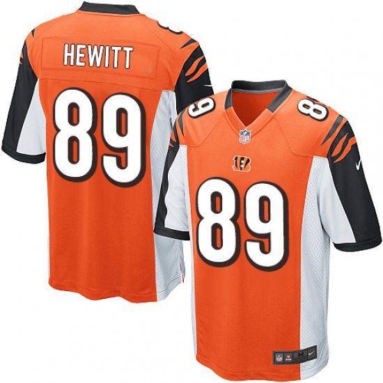 Men's Nike Cincinnati Bengals 89 Ryan Hewitt Game Orange Alternate NFL Jersey