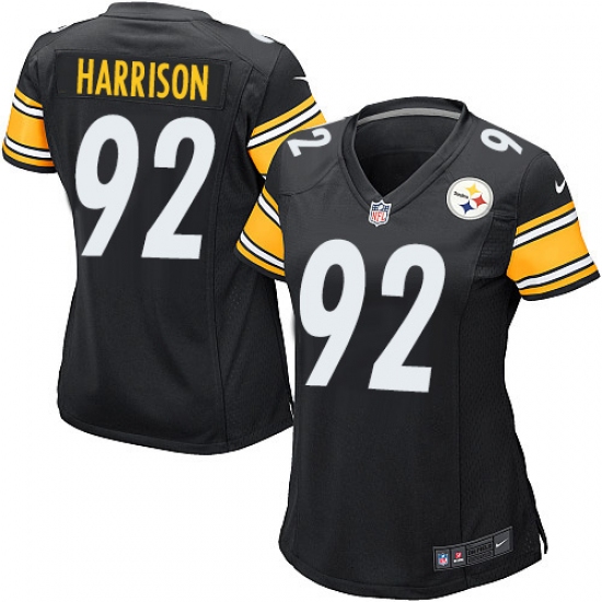 Women's Nike Pittsburgh Steelers 92 James Harrison Game Black Team Color NFL Jersey