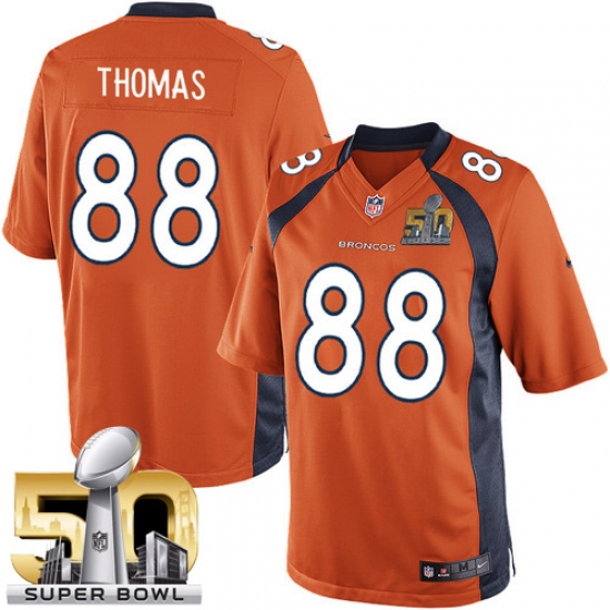 Men's Nike Denver Broncos 88 Demaryius Thomas Limited Orange Team Color Super Bowl 50 Bound NFL Jersey