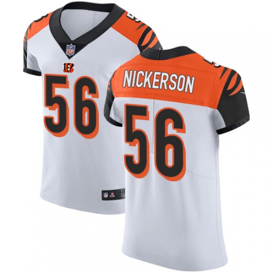Men's Nike Cincinnati Bengals 56 Hardy Nickerson White Vapor Untouchable Elite Player NFL Jersey