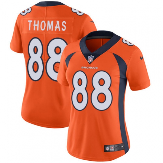 Women's Nike Denver Broncos 88 Demaryius Thomas Elite Orange Team Color NFL Jersey