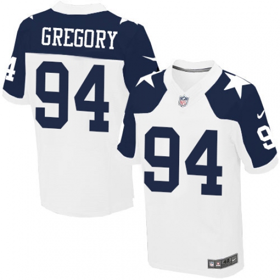 Men's Nike Dallas Cowboys 94 Randy Gregory Elite White Throwback Alternate NFL Jersey