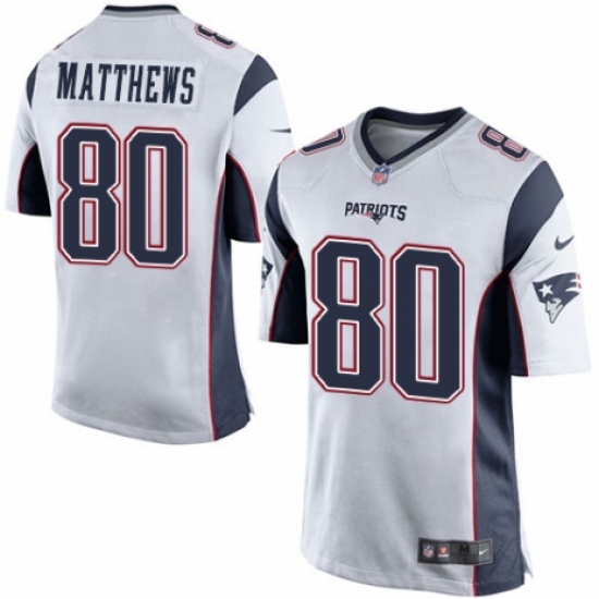 Men's Nike New England Patriots 80 Jordan Matthews Game White NFL Jersey