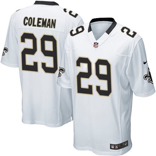 Men's Nike New Orleans Saints 29 Kurt Coleman Game White NFL Jersey