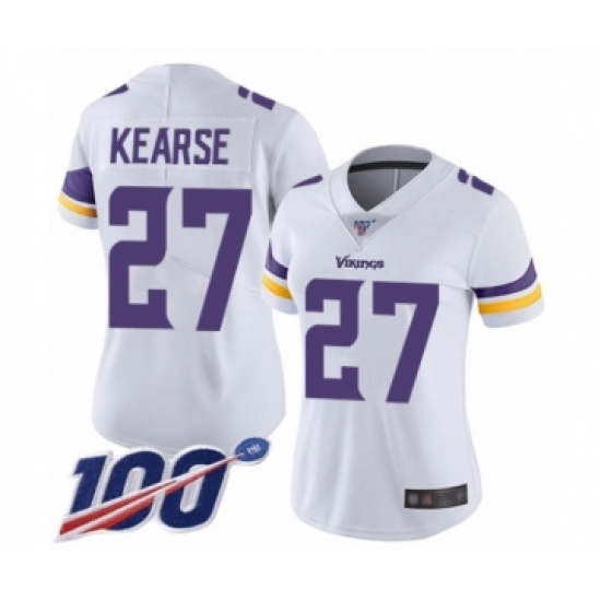 Women's Minnesota Vikings 27 Jayron Kearse White Vapor Untouchable Limited Player 100th Season Football Jersey