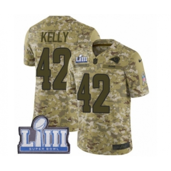 Men's Nike Los Angeles Rams 42 John Kelly Limited Camo 2018 Salute to Service Super Bowl LIII Bound NFL Jersey