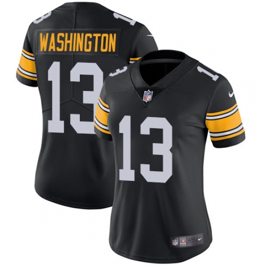 Women's Nike Pittsburgh Steelers 13 James Washington Black Alternate Vapor Untouchable Limited Player NFL Jersey