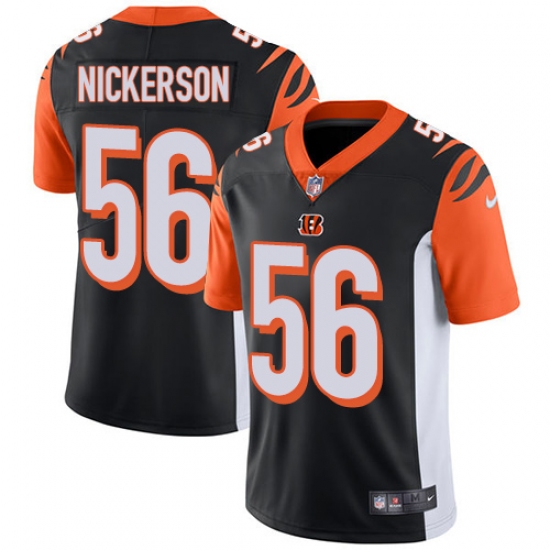 Men's Nike Cincinnati Bengals 56 Hardy Nickerson Black Team Color Vapor Untouchable Limited Player NFL Jersey