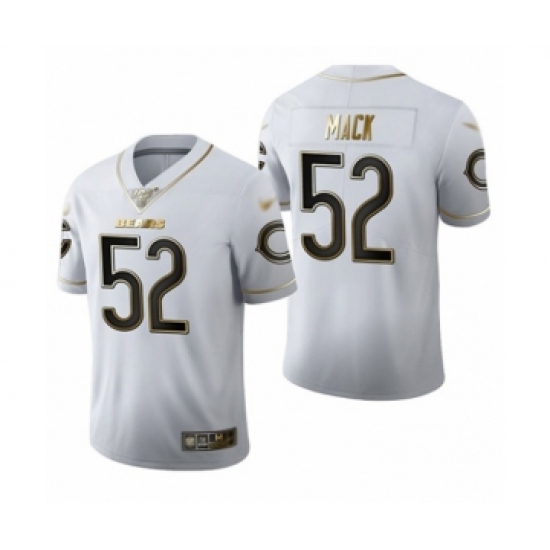 Men's Chicago Bears 52 Khalil Mack Limited White Golden Edition Football Jersey