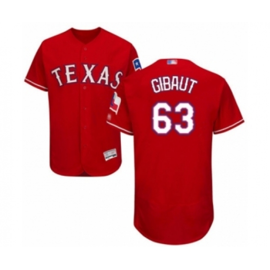 Men's Texas Rangers 63 Ian Gibaut Red Alternate Flex Base Authentic Collection Baseball Player Jersey