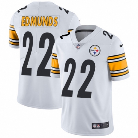Youth Nike Pittsburgh Steelers 22 Terrell Edmunds White Vapor Untouchable Limited Player NFL Jersey