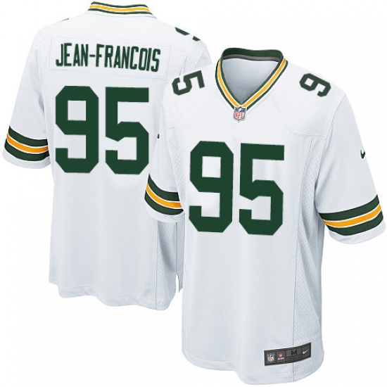 Men's Nike Green Bay Packers 95 Ricky Jean-Francois Game White NFL Jersey