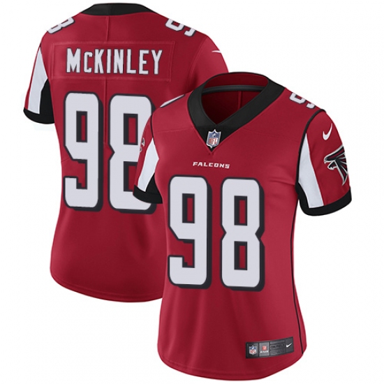 Women's Nike Atlanta Falcons 98 Takkarist McKinley Red Team Color Vapor Untouchable Limited Player NFL Jersey