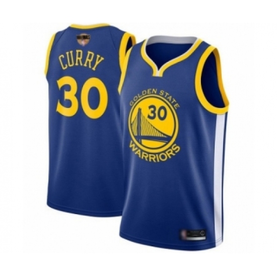 Men's Golden State Warriors 30 Stephen Curry Swingman Royal Blue 2019 Basketball Finals Bound Basketball Jersey - Icon Edition