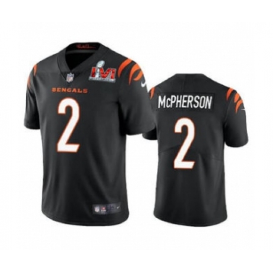 Men's Cincinnati Bengals 2 Evan McPherson 2022 Black Super Bowl LVI Vapor Limited Stitched Jersey