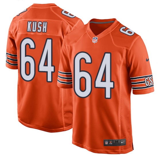 Men's Nike Chicago Bears 64 Eric Kush Game Orange Alternate NFL Jersey