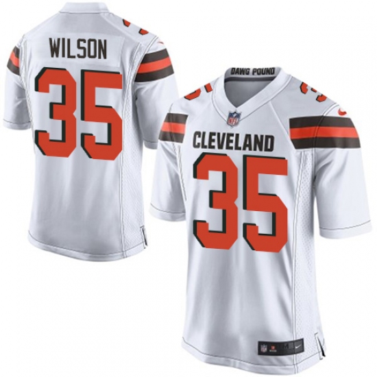 Men's Nike Cleveland Browns 35 Howard Wilson Game White NFL Jersey