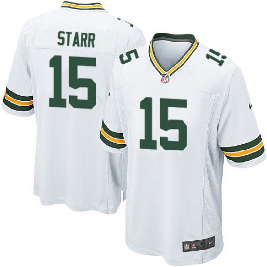 Men's Nike Green Bay Packers 15 Bart Starr Game White NFL Jersey