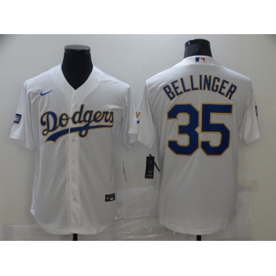 Men's Nike Los Angeles Dodgers 35 Cody Bellinger White World Series Champions Jersey