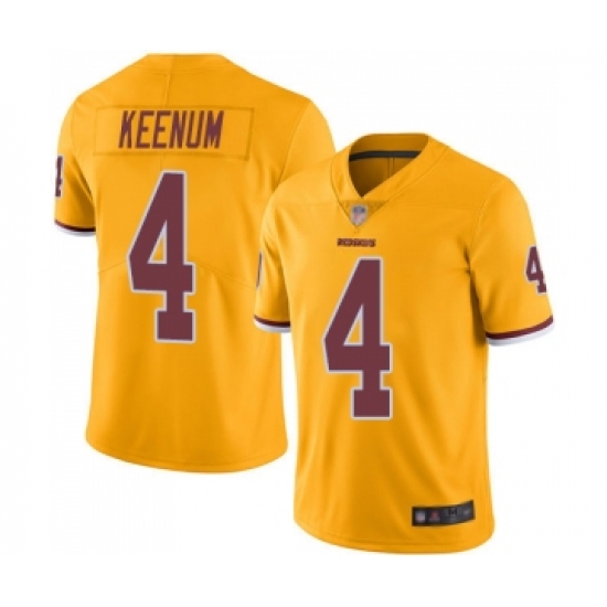 Men's Washington Redskins 4 Case Keenum Limited Gold Rush Vapor Untouchable Football Jersey
