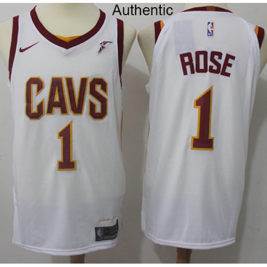 Men's Nike Cleveland Cavaliers 1 Derrick Rose White NBA Authentic Association Edition Jersey