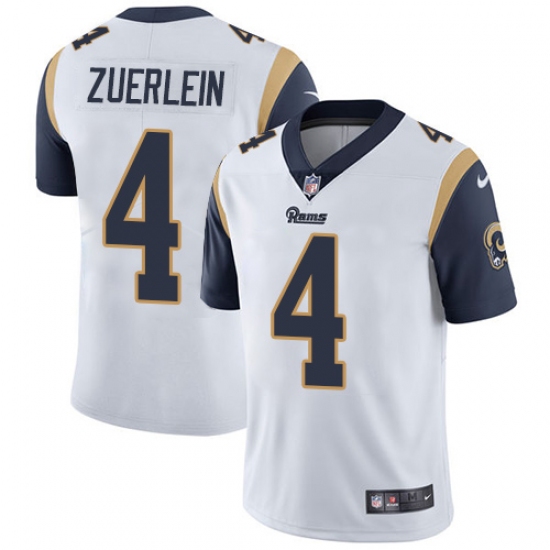 Youth Nike Los Angeles Rams 4 Greg Zuerlein White Vapor Untouchable Limited Player NFL Jersey