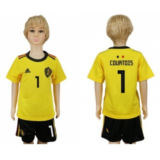 Belgium 1 Courtois Away Kid Soccer Country Jersey