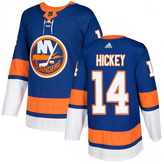 Men's Adidas New York Islanders 14 Thomas Hickey Premier Royal Blue Home NHL Jersey